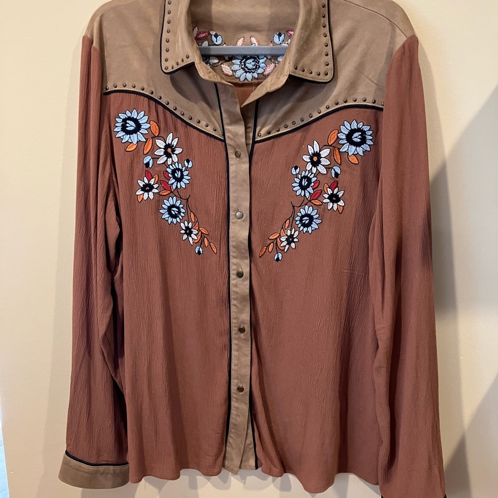 JOHN MOON WESTERN LONG SLEEVE WOMENS FRINGED SHIRT